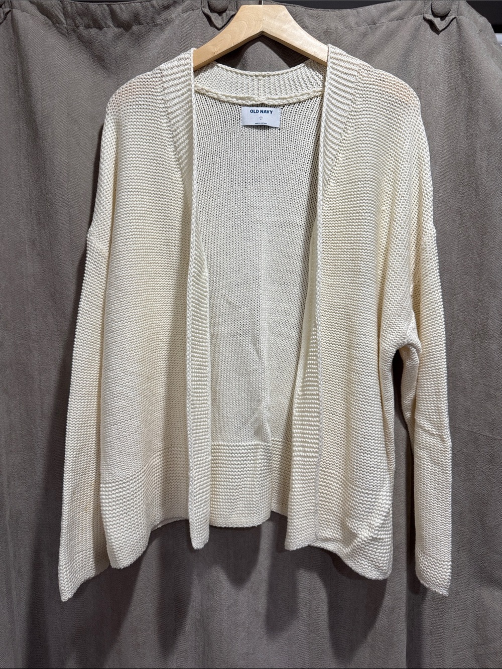 Old Navy Cream Open-Front Knit Cardigan Sweater